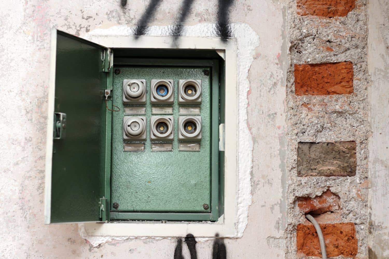 old electrical panel with visible wear during a home inspection